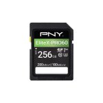 Carte mmoire sdxc pny p sd256v60280exp6 ge elitex pro 60 uhs ii 256 go noir