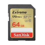 Carte mmoire sdxc - sandisk - extreme 64gb - 170mb / s - 80mb / s - uhs - i class 10 u3 v30