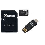 Carte micro sd sdhc sdxc 16go 16g classe 10 avec adaptateur sd qumox + 2 en 1 lecteur carte mmoire micro ...
