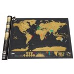 Carte du monde à gratter - sans marque - noir et doré - décoration murale voyage Carte du monde à gratter - sans marque - noir et doré - décoration murale voyage