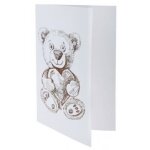 Cartes ours - lot de 10 - 11x17 cm pli�es - imprim� ourson - id�al bapt�me