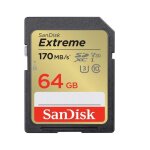 Carte sd sdxc - sandisk - extreme - 64 go - 170 mo / s - uhs - i classe 10 u3