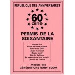 Carte spciale permis de la soixantaine 60 ans - 20. 5x14. 5 cm [r2164]