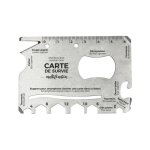 Carte de survie multifonctions 8cm argent