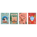 Cartes de voeux diamond painting bonne anne 4 pices