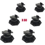 Carton de 60 plots rglables 60  138 mm pour terrasse bois et composite - l: 57 cm - l: 57 cm - noir ...