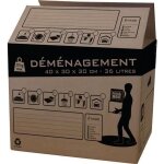 Carton de dmnagement 36l - oxygen audio - blanc - simple cannelure - 40x30x30cm