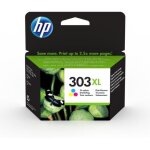 Cartouche dencre hp 303xl tricolore grande capacit� authentique pour hp envy photo 6230 / 7130