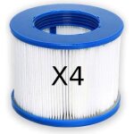 Cartouche filtre � vis - aqua spa - lot de 4 - papier 120 plis - 80 mm de hauteur - 100 mm de diam�tre ...