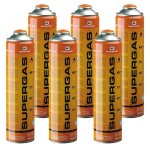 Pack de 6 cartouches gaz 330g bouteilles butane propane 600ml kemper bonbonne gaz universelle valve 7 ...