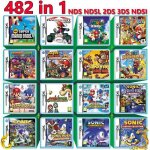 Cartouche de jeu nds 482 en 1 mario multicart pour nintendo ds ndsl ndsi 3ds 2ds us