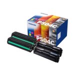 Cartouches de toner samsung clt - p504c (su400a) pour clp - 415 clx - 4195 - pack de 4 - noir jaune cyan ...
