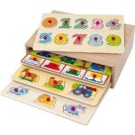 Casier 4 puzzles en bois - wdk partner - animaux ours  habiller ferme chiffres - mixte - a partir de ...