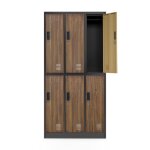 Casier vestiaire 3b2a armoire metallique 6 compartiments revtement en poudre 185 cm x 90 cm x 45 cm ...