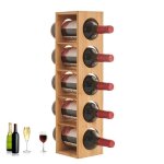 Casier � vin en bois � 5 niveaux pour comptoir - mengda - naturel - �l�gant et compact