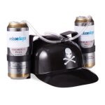 Casque  bire pirate relaxdays - 2 canettes - tte de mort - accessoire de fte
