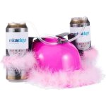 Casque  bire rose avec tuyau anti - soif et 2 porte - canettes - relaxdays - accessoire de fte