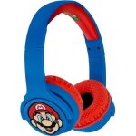 Casque bluetooth - otl - super mario - bleu / rouge - junior - limiteur de puissance