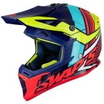 Casque cross adulte swaps blur s818 - bleu / jaune fluo / rouge brillant Casque cross adulte swaps blur s818 - bleu / jaune fluo / rouge brillant