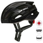 Casque de cyclisme ultral�ger avec visi�re amovible lunettes v�lo feu arri�re int�gr� moul� montagne ...