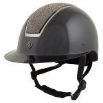 Casque d�quitation visi�re polo br equitation omega glamourous glossy - noir / gunmetal - 58 / 60