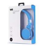 Casque audio - we - casque filaire bleu - micro intgr - couteurs rotatifs - cble plat anti - noeuds ...