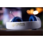 Casque gaming filaire - konix - micro 45� - c�ble 15 m - blanc et bleu - confort soft touch