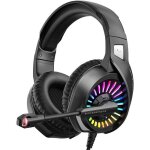 Casque gaming - kenuos - noir rgb led - microphone réglable anti bruit - stéréo basse - usb Casque gaming - kenuos - noir rgb led - microphone réglable anti bruit - stéréo basse - usb
