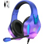 Casque gamer violet rgb pour ps5 ps4 pc - casque gaming filaire immersif avec micro anti - bruit pour ...