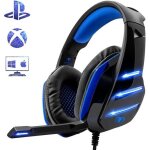 Casque gaming ps4 beexcellent ultra - l�ger st�r�o bass - bleu