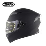 Casque int�gral soman960 de moto course quatre saisons hommes et femmes ece certifi�noir mat