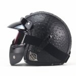 Casque jet de marque casque v�lo demi - jet helmet scooter biker casque de moto r�tro adulte mixtenoir ...