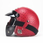 Casque jet de marque casque v�lo demi - jet helmet scooter biker casque de moto r�tro adulte mixterouge ...