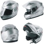Casque modulable moto transformable visière pare soleil argent xxl Casque modulable moto transformable visière pare soleil argent xxl