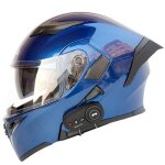 Casque moto adulte hors route locomotive bluetooth endurance battery fm nageoire caudale lentille transparente ...