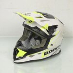 Casque moto cross doppler blanc jaune noir taille l 59 - 60cm pour homme femme