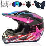 Casque moto cross et enduro adulte motocross casque course avec filet lunettes gants masque homme femmenoir ...
