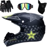 Casque de moto pour enfant motocross cross off - road noir noir