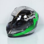 Casque de pour moto integral route torx clint pilot vert taille xs avec sun visor