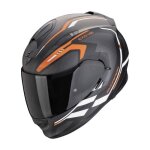 Casque moto intgral scorpion exo - 491 kripta - noir mat / orange / blanc - l (59 / 60 cm)