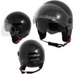 Casque moto scooter jet double visiere pare - soleil ece 22 noir xs Casque moto scooter jet double visiere pare - soleil ece 22 noir xs