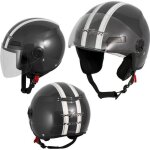 Casque avec moto scooter quad jet visiere ece 22 gris xs