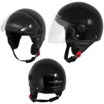 Casque moto scooter vespa jet visiere longue approuvé ece 22 noir xs Casque moto scooter vespa jet visiere longue approuvé ece 22 noir xs