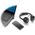 Casque plantronics voyager focus uc b825 - m - sans fil - design sur t�te - st�r�o - circumaural - port�e ...