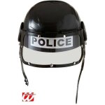 Casque policier plastique enfant - widmann - pais et solide avec visire - blanc