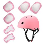 Casque protection roller enfant 7 pcs prot�ge - poignet / coudi�re / genouill�re de skateboard v�lo patin ...