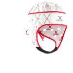 Casque de rugby - gilbert - air - blanc / rouge - taille m