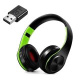 Casque de tv sans fil bluetooth - gobro - vert - �couteurs hifi - basse profonde