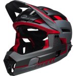 Casque de vlo - bell - super air r - mentonnire amovible - spherical technology - gris / rouge