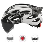 Casque de vlo carbull multisport - feu arrire de scurit - lunettes visire